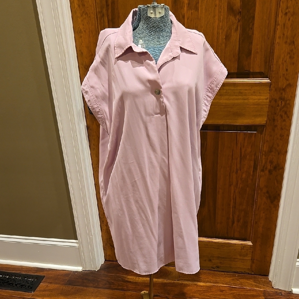 Entro Lavender Button-Up Shirt Dress